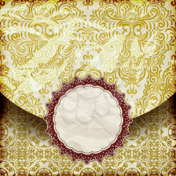 Royalty Free Clipart Image of a Floral Pattern with a Frame