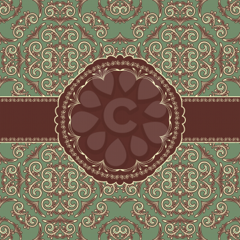 Royalty Free Clipart Image of a Floral Pattern with a Border