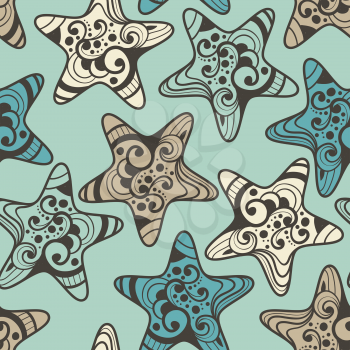 vector seamless pattern with highly detailed stars, pattern in swatch menu