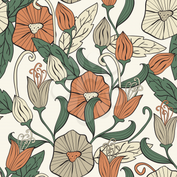 vector seamless floral funky pattern, seamless pattern in swatch menu