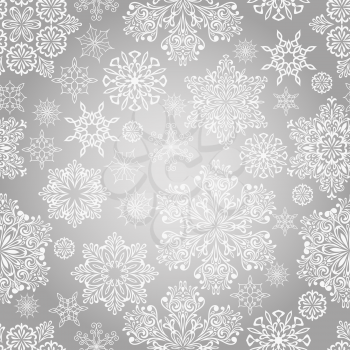 Vector Seamless Patternwith white snowflakes, seamless pattern in swatch menu