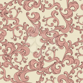 Royalty Free Clipart Image of a Background of Swirls and Flourishes