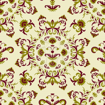 vector seamless floral pattern, seamless pattern in swatch menu