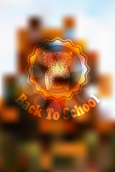 Autumn Back To School Background with an Owl,  fully editable eps 10 file with gradient mesh and transparency effects, Cooper std font in example