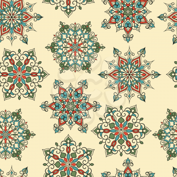Vector Seamless Pattern with white snowflakes, seamless pattern in swatch menu
