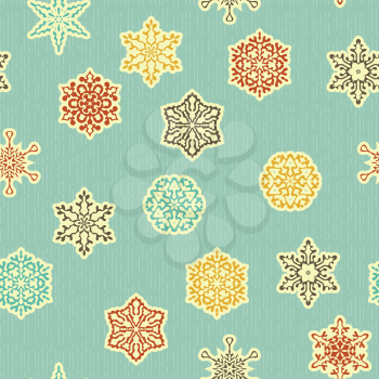 vector seamless pattern with  highly detailed paper cut white snowflakes, fully editable eps 8 file with clipping masks, patterns in swatch menu 