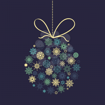 Vector Christmas Ball with snowflakes