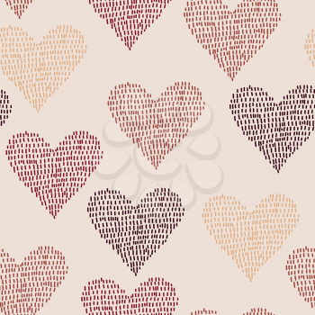 Vector Seamless Pattern with Funky Hearts, seamless pattern in swatch menu