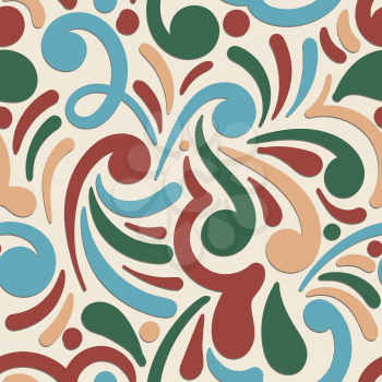 Vector Seamless Doodle Bright Floral Pattern