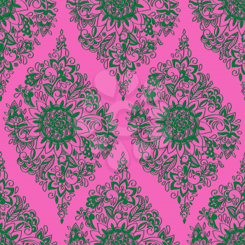 Vector Seamless Floral Maroccan Ethnic Pattern 