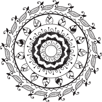 Vector Black Circle Mandala