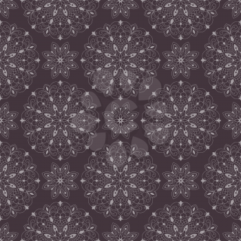 Vector light Seamless Lacy Pattern on dark background
