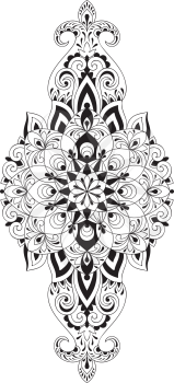 Vector Paisley design element. Tattoo Template. Ethnic Style