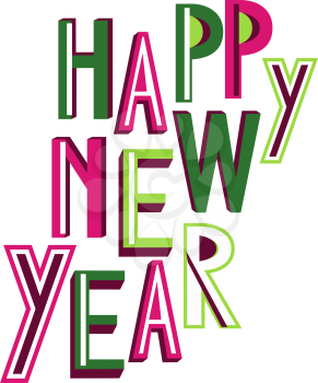 Vector New Year Greetings with bright  letters