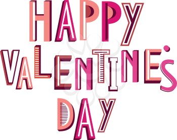 Vector Valentines Day  Greetings with bright  letters