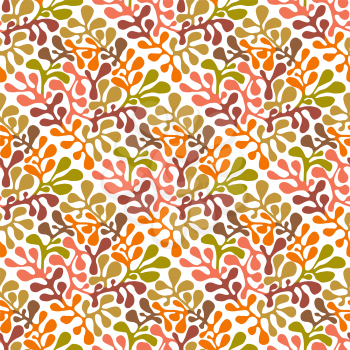 Vector Autumn Seamless Floral Pattern. Hand drawn  traditional Mexican otomi style pattern