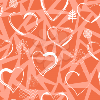 Vector Valentine's Day Background. Seamless Pattern with Hearts