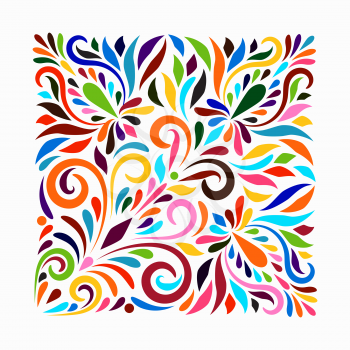 Vector Otomi Style Square Composition. Traditional Mexican Pattern