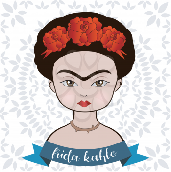 Royalty Free Clipart Image of Frida Kahlo