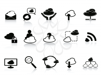 Royalty Free Clipart Image of Cloud Network Icons