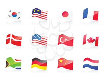 Royalty Free Clipart Image of Flags