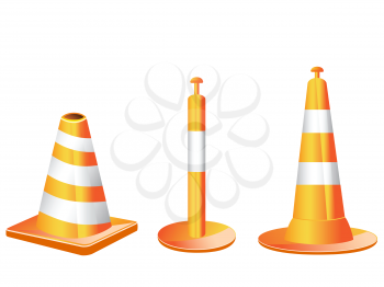 Royalty Free Clipart Image of Traffic Cones