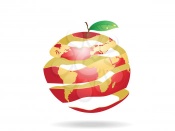 Royalty Free Clipart Image of an Apple Earth