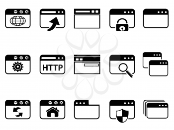isolated browser icon set 	on white background