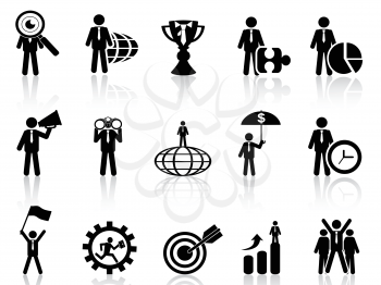 isolated business metaphor icons set from white background 	