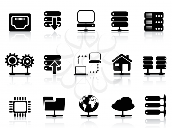 isolated Server and database icon from white background