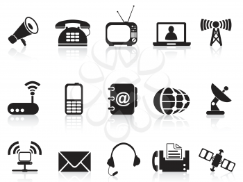 isolated telecommunication icons set from white background
