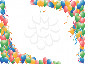 Balloons background with blank copy space in the middle