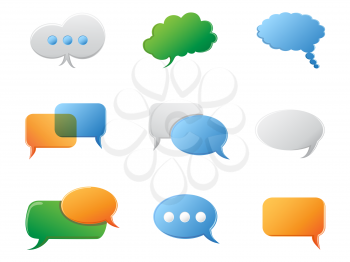 isolated Chat Bubbles icon set on white background