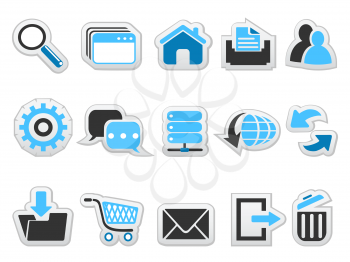 isolated Web internet button icons set from white background