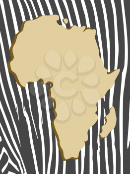 the african background of zebra pattern with african map