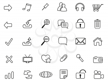 isolated web outline icons set from white background