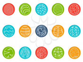 isolated easter egg round button icons set on white background