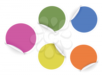 isolated color round stickers from white background