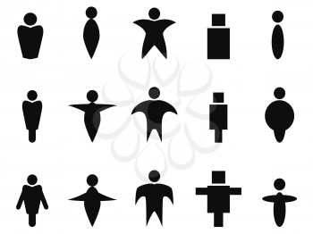 isolated black abstract people icons symbol from white background