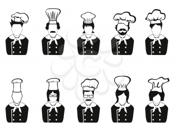 isolated chefs head icon on white background