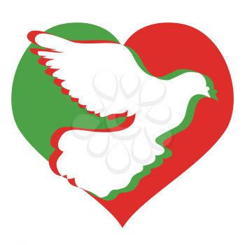 isolated Doves Heart logo design on white background