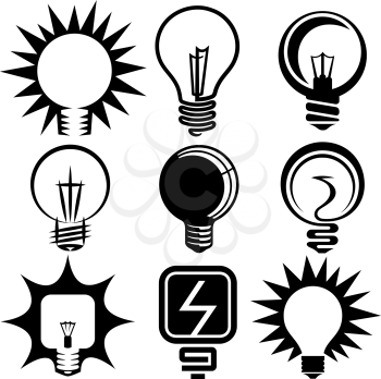 Royalty Free Clipart Image of Lightbulbs