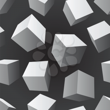 Royalty Free Clipart Image of Falling Cubes