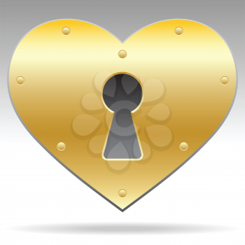 Royalty Free Clipart Image of a Heart With a Lock