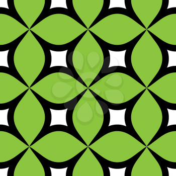 Royalty Free Clipart Image of a Green and White Pattern