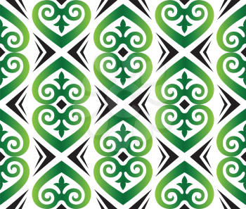 Royalty Free Clipart Image of a Green and White Background