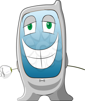 Royalty Free Clipart Image of a Smiling Phone