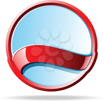 Royalty Free Clipart Image of a Glossy Badge With a Red Band