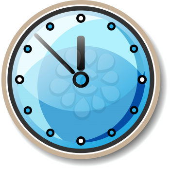 Royalty Free Clipart Image of a Shiny Clock