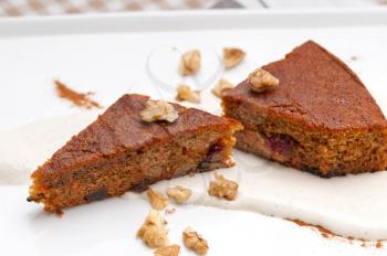 Royalty Free Photo of Carrot Cake and Walnuts